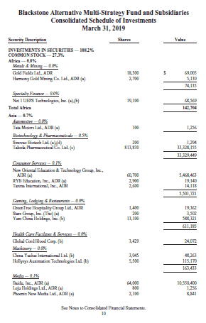 GIF of the holdings in BXMIX's annual report.
